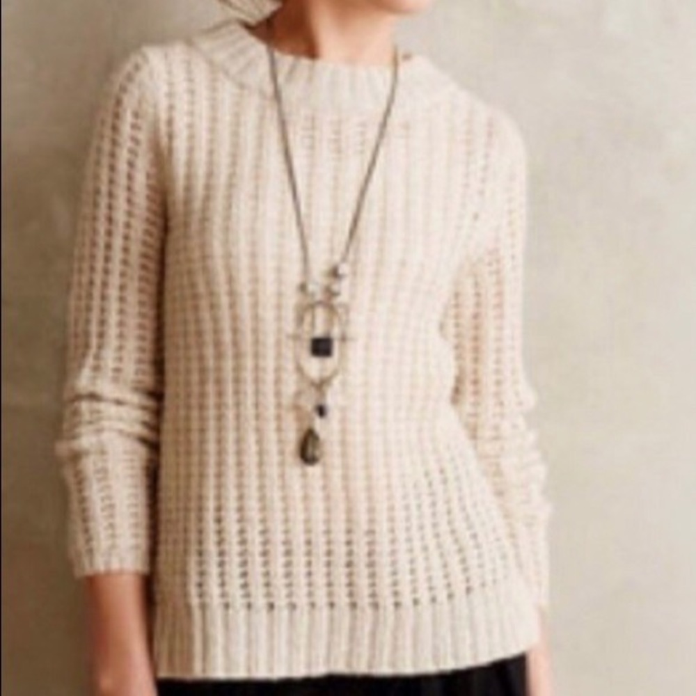 Anthropologie/Field Flower Waffle Stitch Sweater